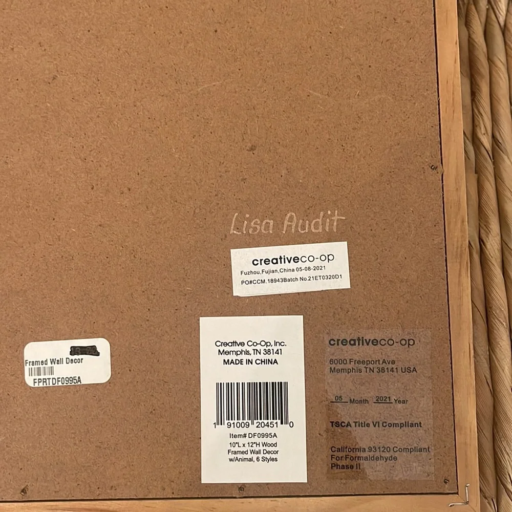 NWT Creative Co-op framed art set of 2 owl (12” x 12”) & deer (12” x 10”) - Picture 6 of 6